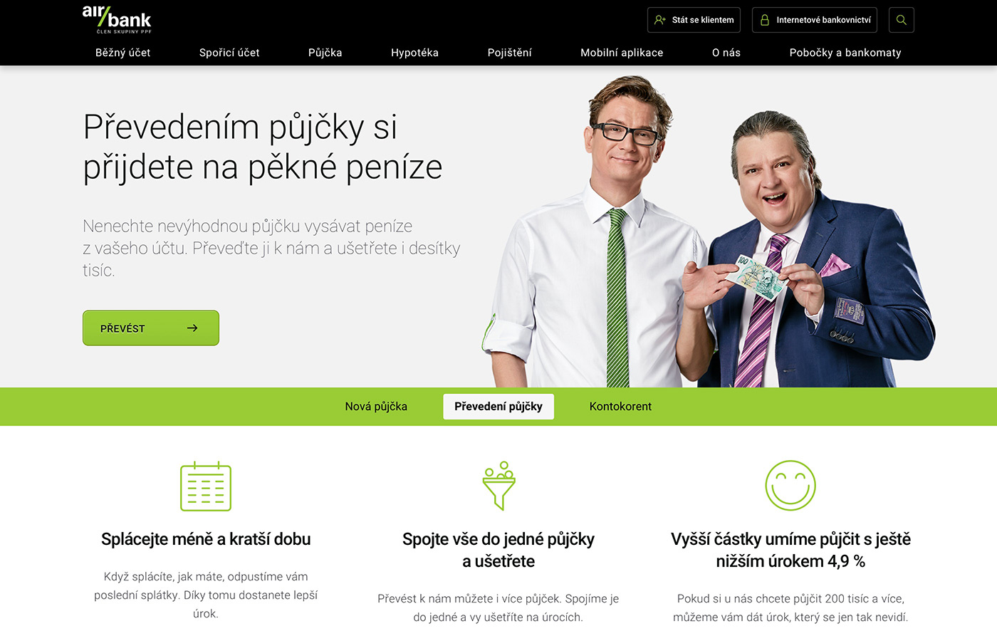Webové stránky https://www.airbank.cz/produkty/prevedeni-pujcky/