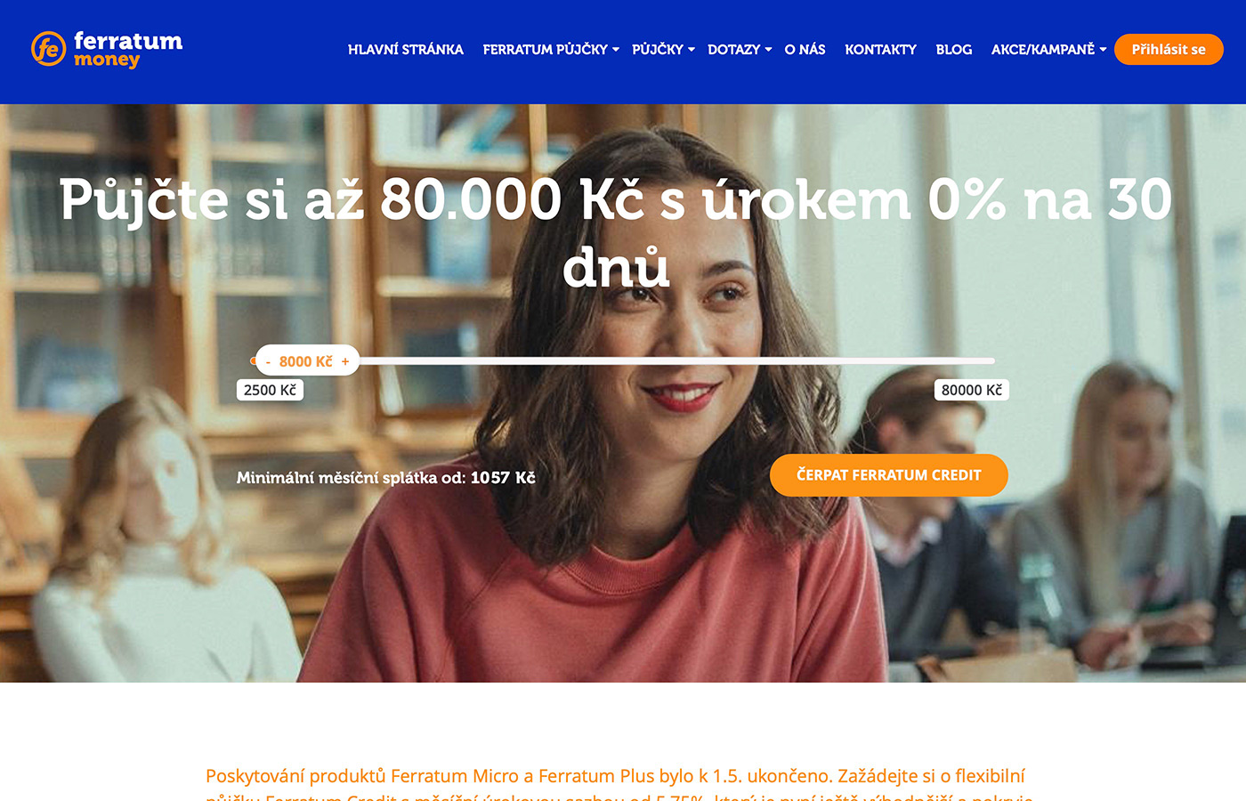 Webové stránky https://www.ferratum.cz