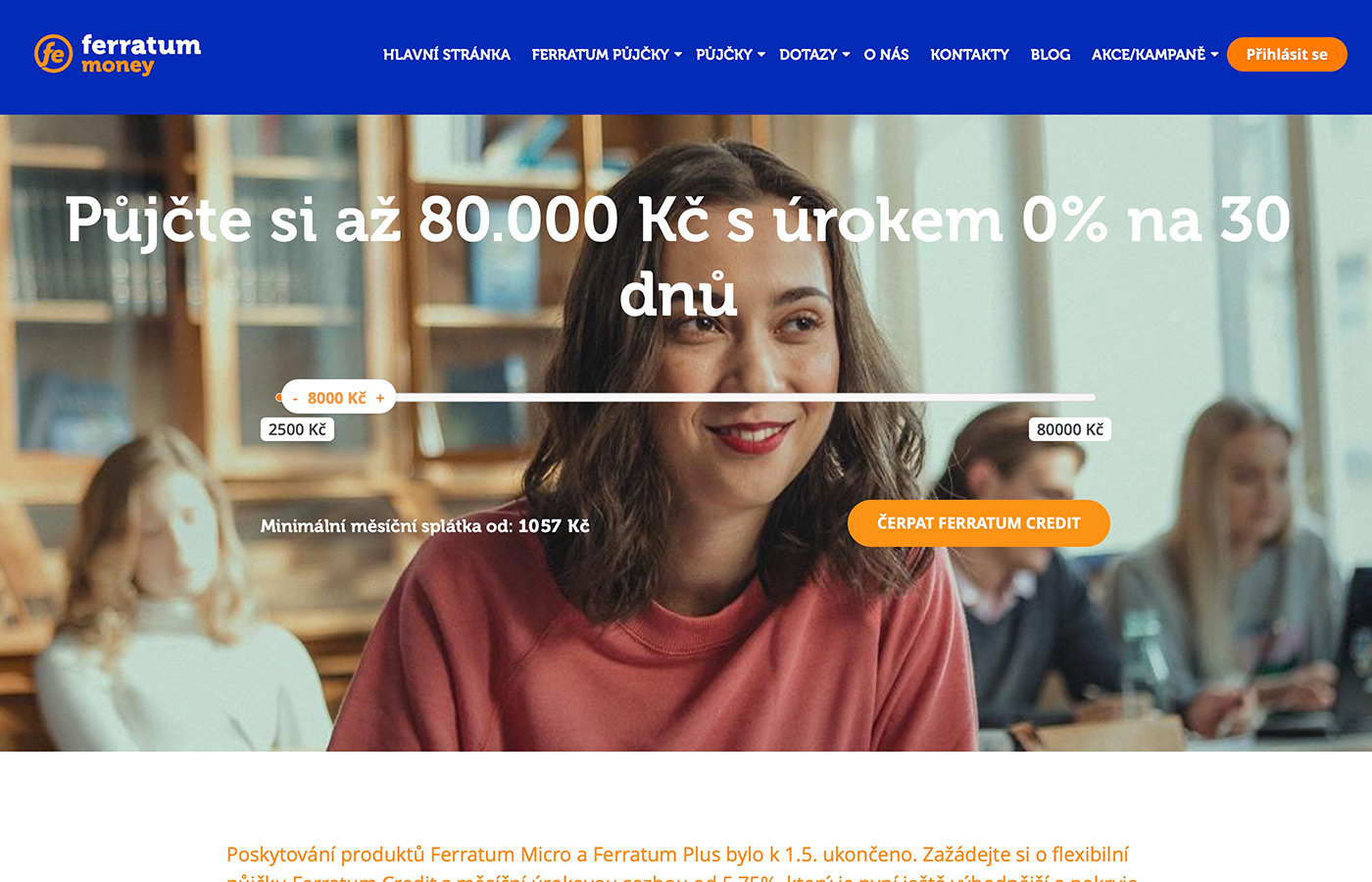 Webové stránky https://www.ferratum.cz