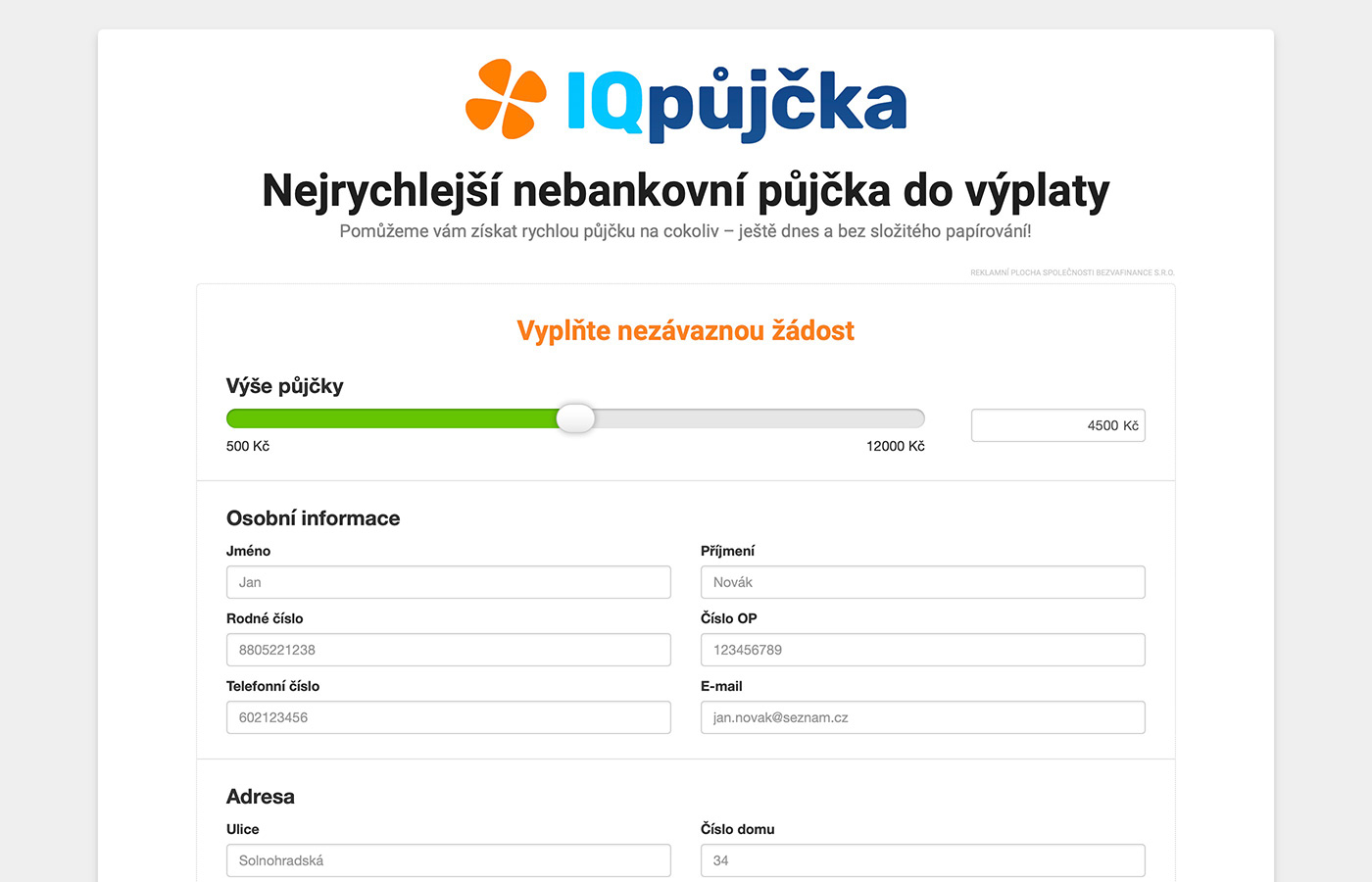 Webové stránky https://www.iqpujcka.top