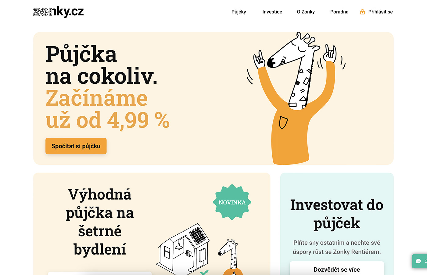 Webové stránky https://www.zonky.cz