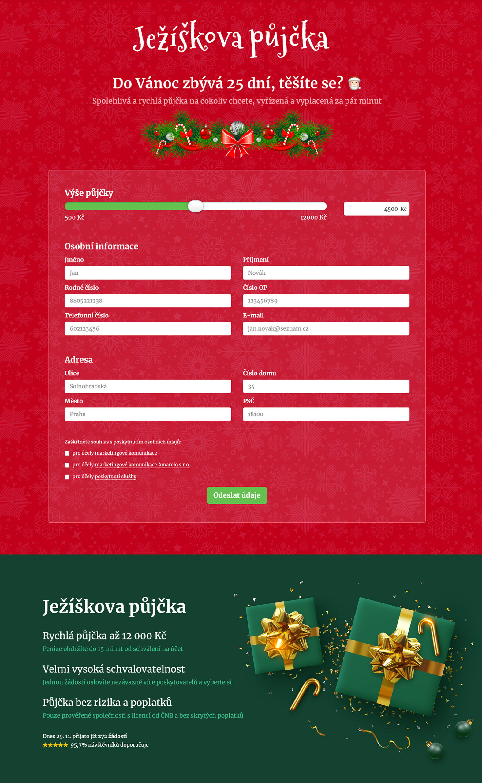 Ukázka webu www.jeziskovapujcka.cz